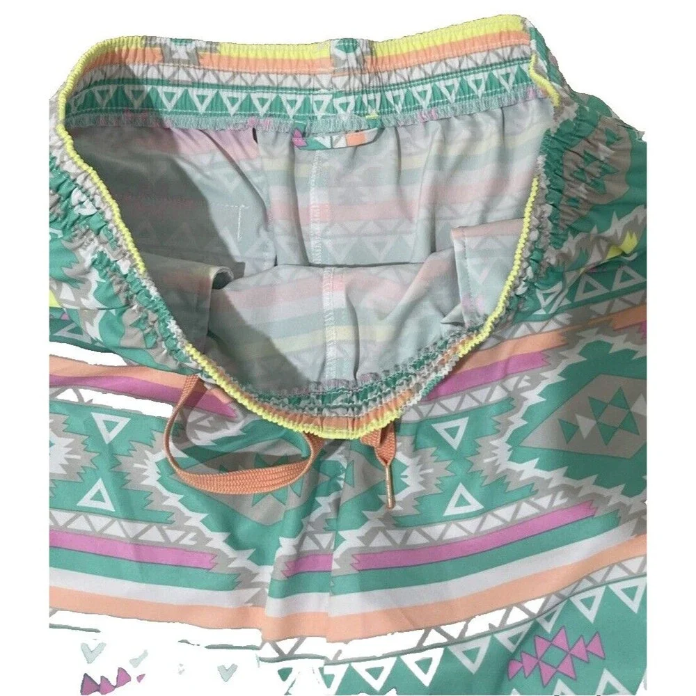 Chubbies Shorts Swim Trunks Aztec Pink Green Magenta Print Beach Mens Sz Large
